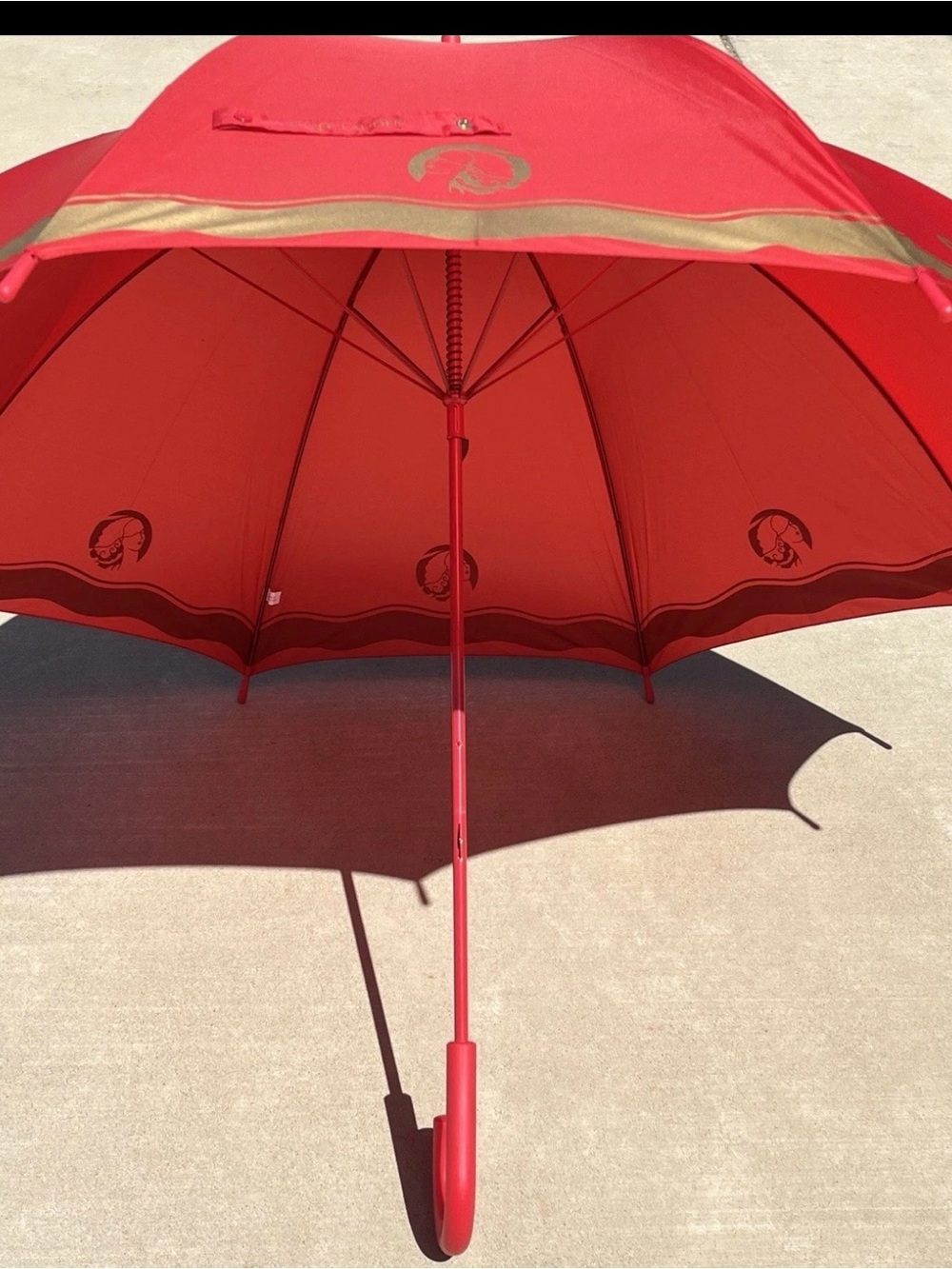Rare Vintage Estee Lauder Red and Gold Umbrella